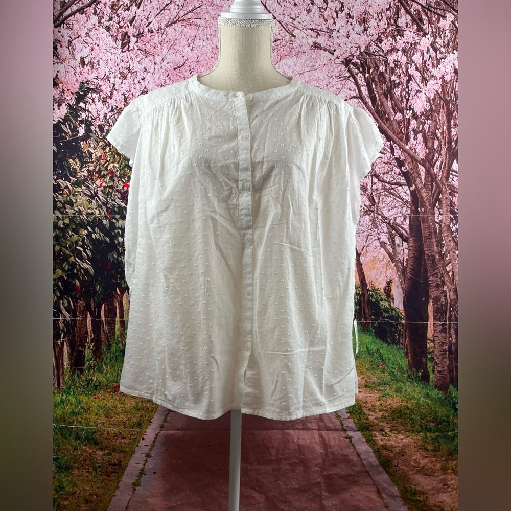 Old Navy Size:XXL Women Short Sleeve Top Button Down Blouse 100% Cotton
